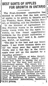 Best Apples to Grow in Ontario, Star, Nov. 15, 1912 p.