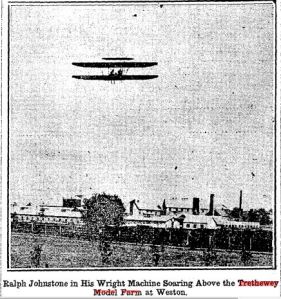 Flying over Tretheway Model Farm, Star July 9, 1910 p. 1