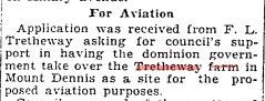 Proposed Aviation Field, Tretheway, Star, Feb.8, 1927 p. 27 b