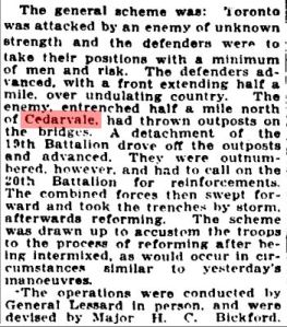 Cedarvale Ravine Scene of Sham Fight, Globe, December 31, 1914 p.6 c