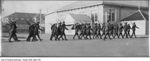 Soldiers marching CNE camp
