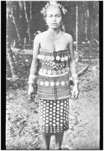 46.13 Dyak girl in full tribal dress