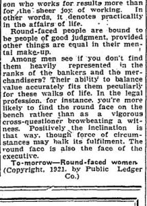 B. Read Your Character, Star Aug. 5, 1921 p. 11b