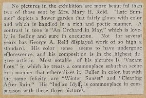 O.S.A. exhibition 1912 review Mary & George Reid p331