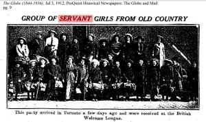 Group of Servant Girls from the Old Country Globe July 3, 1912 p3